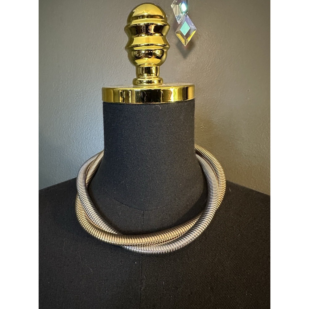 Mixed‎ Metal Chunky Chain Necklace Gold Toned Silver Toned Statement